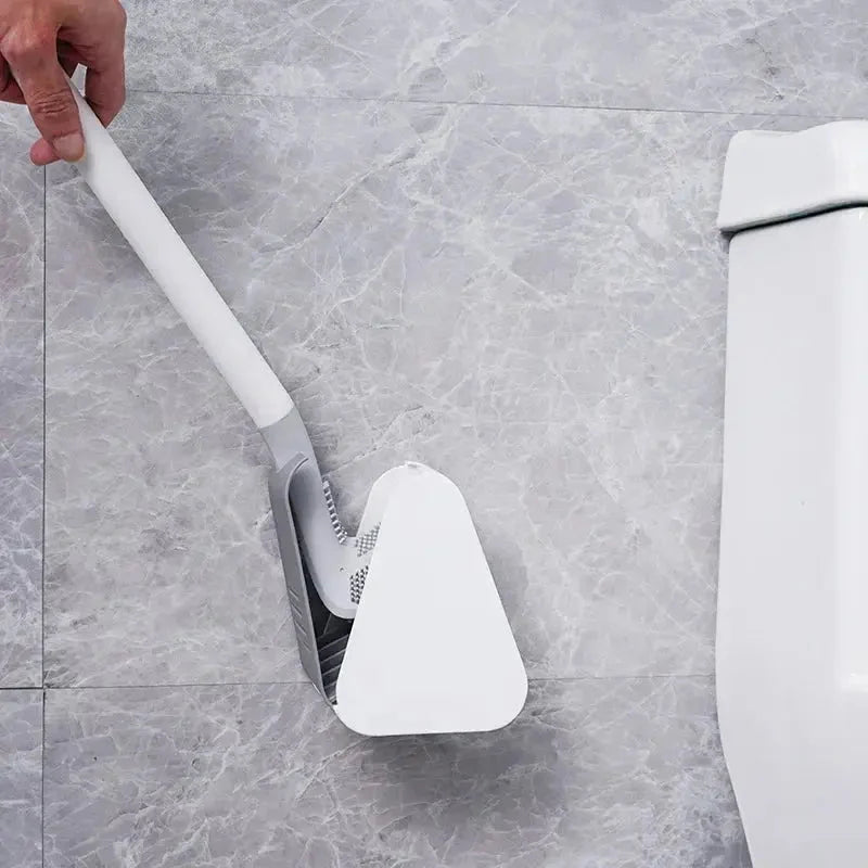 Toilet Brush Antibacterial Silicone Quick-Drying Tool-Free Wall Mount