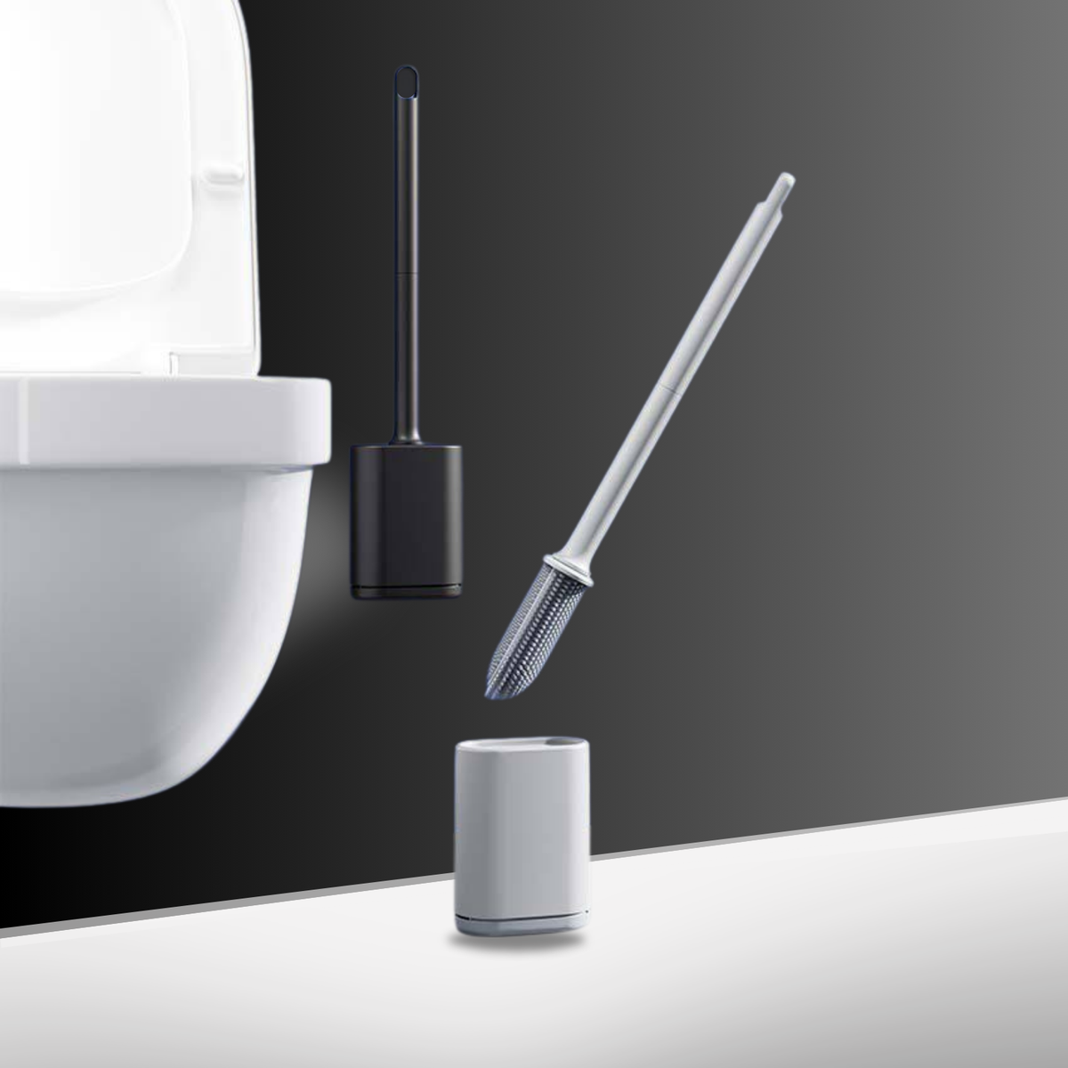 Toilet Brush Ergonomic Handle & Durable Nylon Bristles