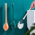 Toilet Brush Flat Silicone Head & Wall-Mount Holder