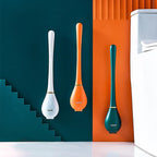 Toilet Brush Flat Silicone Head & Wall-Mount Holder