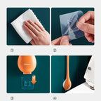 Toilet Brush Flat Silicone Head & Wall-Mount Holder