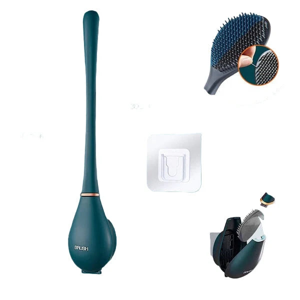 Toilet Brush Flexible Silicone Drip Tray & Wall Mount