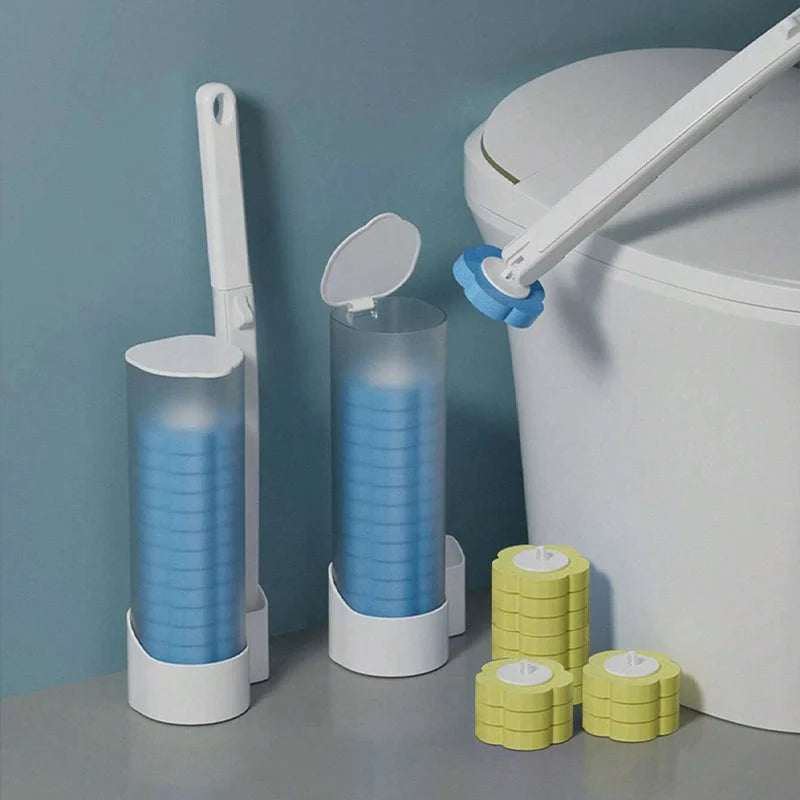 Toilet Brush Set 18 Disposable Heads & Holder