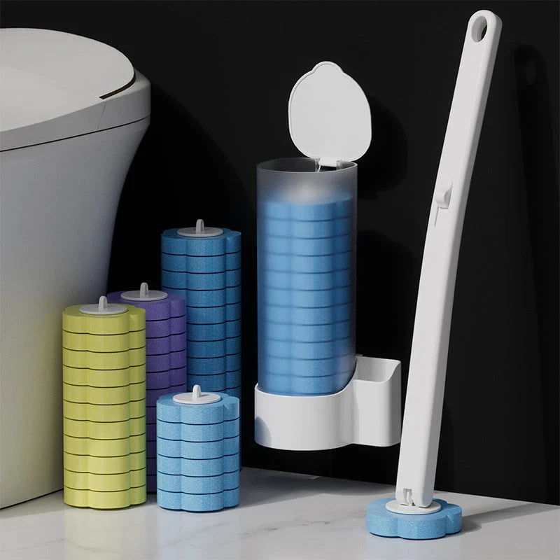 Toilet Brush Set 18 Disposable Heads & Holder