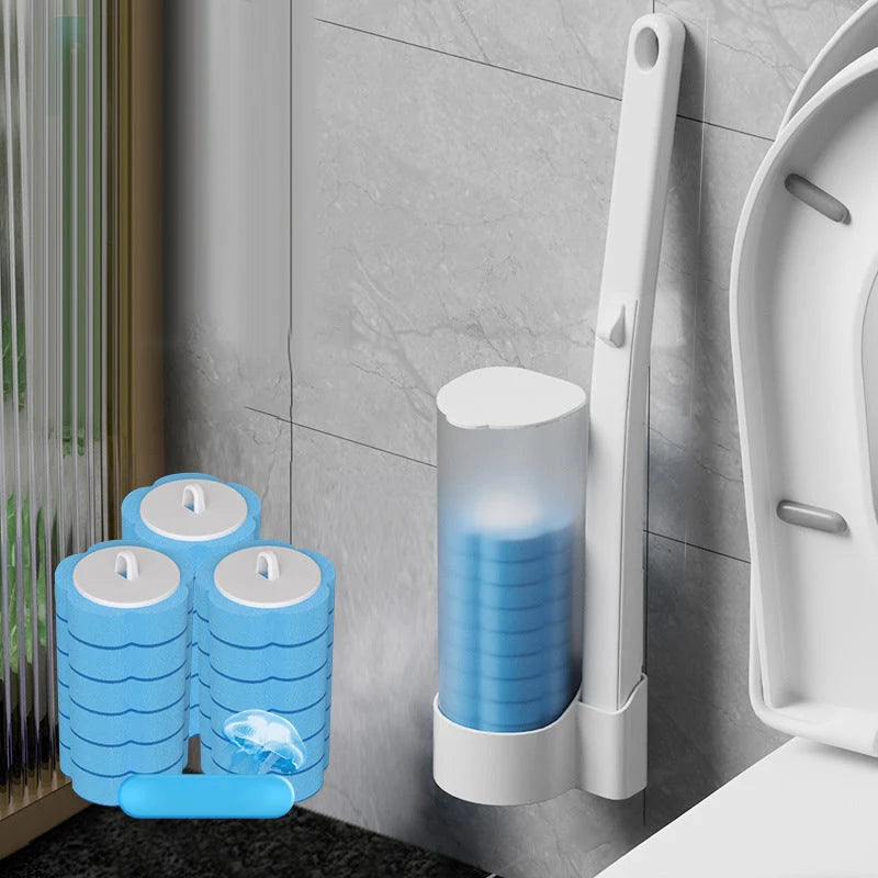 Toilet Brush Set 18 Disposable Heads & Holder