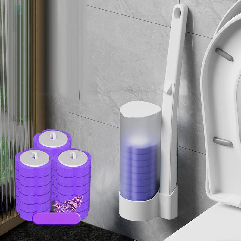 Toilet Brush Set 18 Disposable Heads & Holder