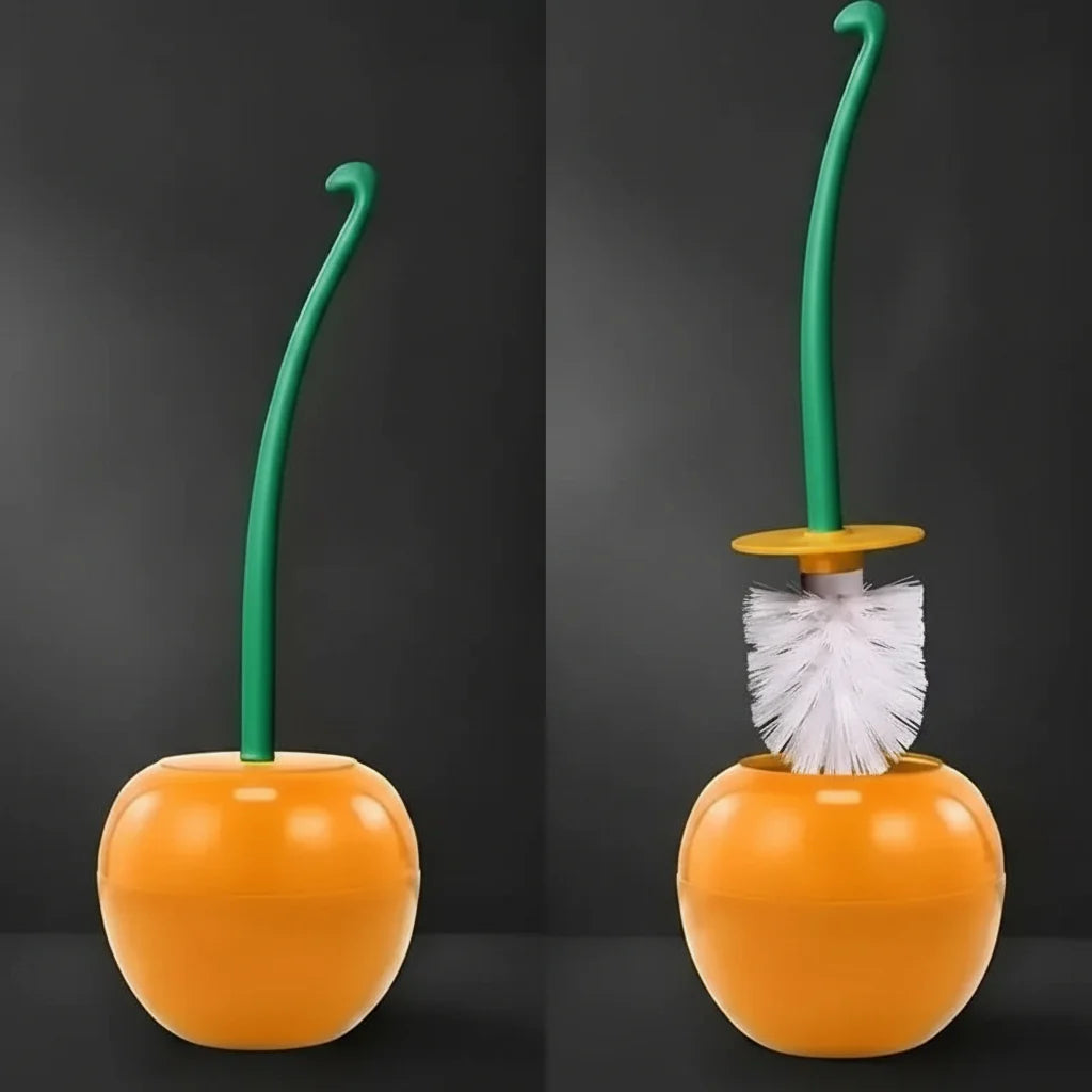 Toilet Brush Set Cherry Holder Thick Brush Head