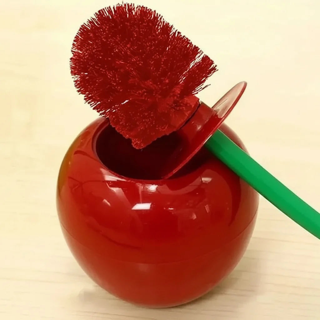 Toilet Brush Set Cherry Holder Thick Brush Head