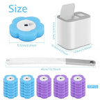Toilet Brush Set Disposable Heads 360-Degree Cleaning Long Handle