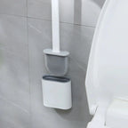 Toilet Brush Set Flexible Silicone Head & Wall Mount