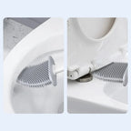Toilet Brush Set Flexible Silicone Head & Wall Mount