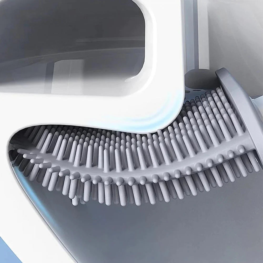 Toilet Brush Set Flexible Silicone Head & Wall Mount