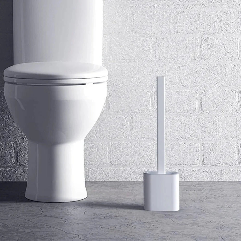 Toilet Brush Set Flexible Silicone Head & Wall Mount