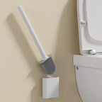 Toilet Brush Set Flexible Silicone Head & Wall Mount