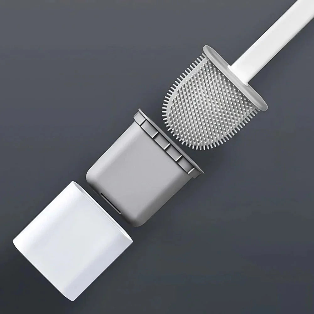 Toilet Brush Set Flexible Silicone Head & Wall Mount