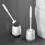 Toilet Brush Set Silicone Flexible Non-Stick Quick-Drying