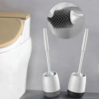 Toilet Brush Set Silicone Flexible Non-Stick Quick-Drying