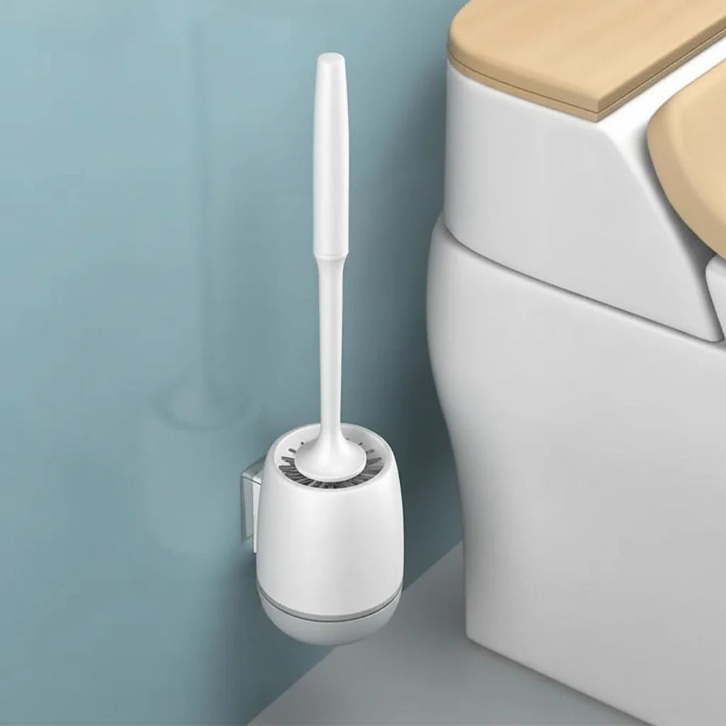 Toilet Brush Set Silicone Flexible Non-Stick Quick-Drying