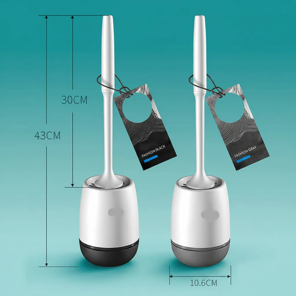 Toilet Brush Set Silicone Flexible Non-Stick Quick-Drying