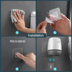 Toilet Brush Set Silicone Flexible Non-Stick Quick-Drying