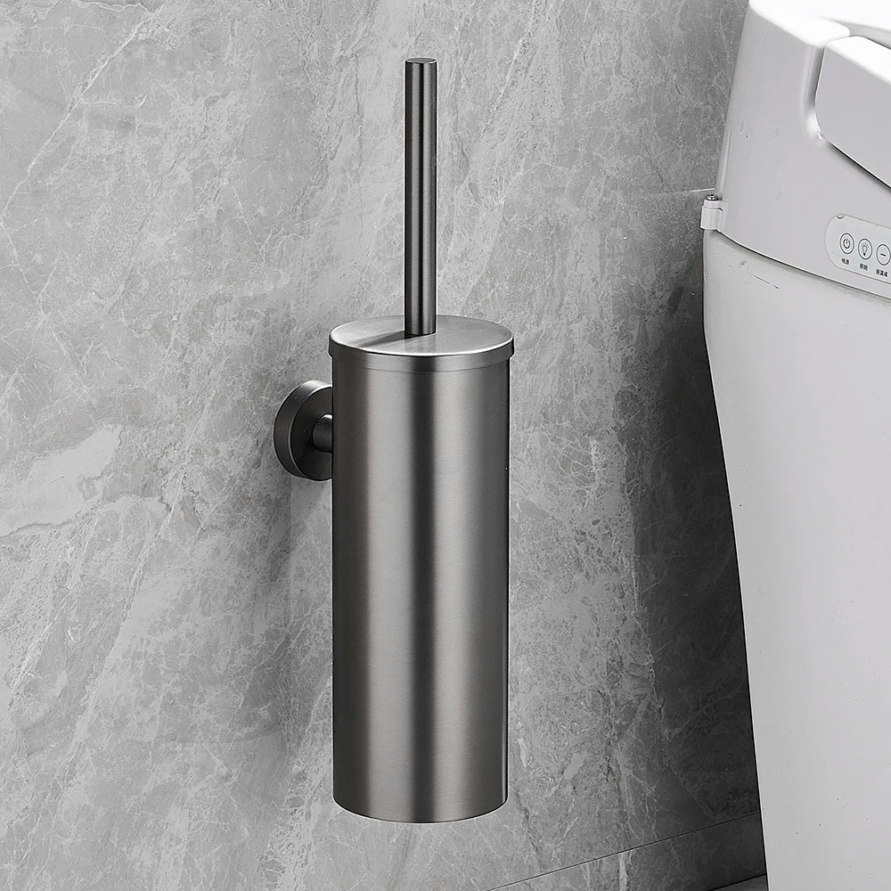 Toilet Brush Set Stainless Steel Wall-Mounted Holder