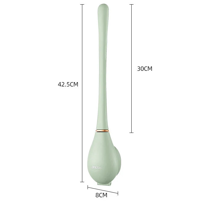 Toilet Brush Silicone Flat Head Wall Mount Drip Tray