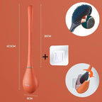 Toilet Brush Silicone Flat Head Wall Mount Drip Tray