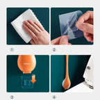 Toilet Brush Silicone Flat Head Wall Mount Drip Tray