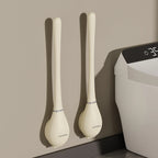 Toilet Brush Silicone Flat Head Wall Mount Drip Tray