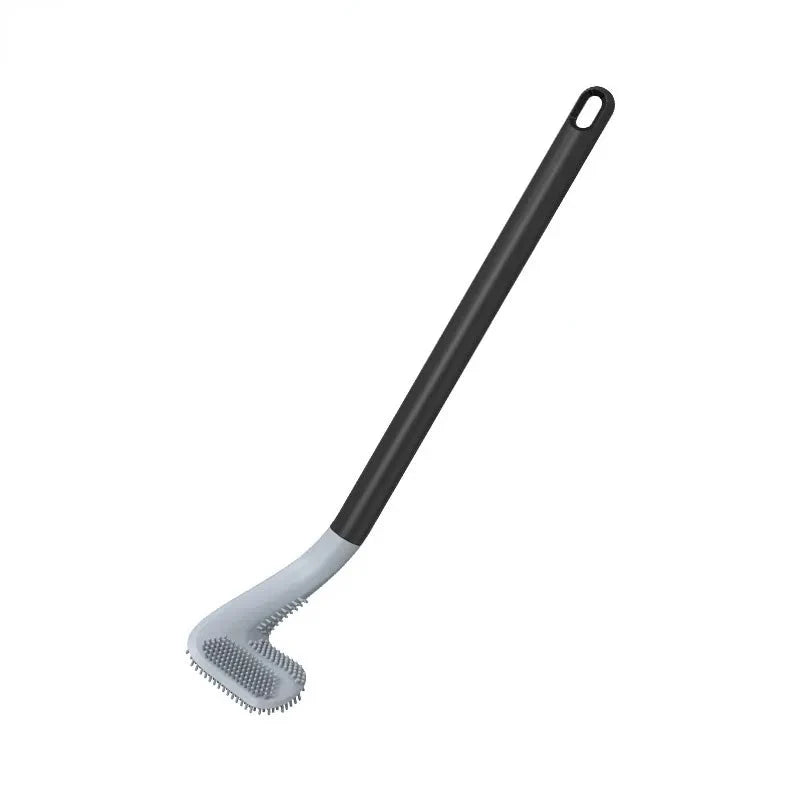 Toilet Brush Silicone Flexible Bristles Adhesive Wall Mount