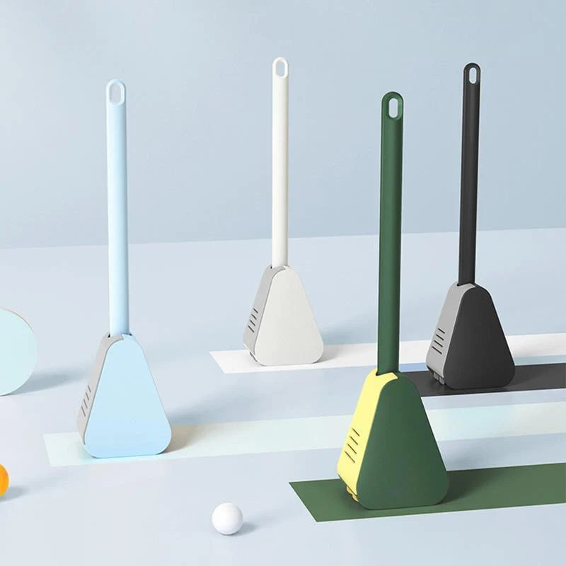 Toilet Brush Wall-Mounted Deep-Reach Bristles & Drip-Away Holder