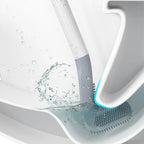 Toilet Brush Wall-Mounted Deep-Reach Bristles & Drip-Away Holder