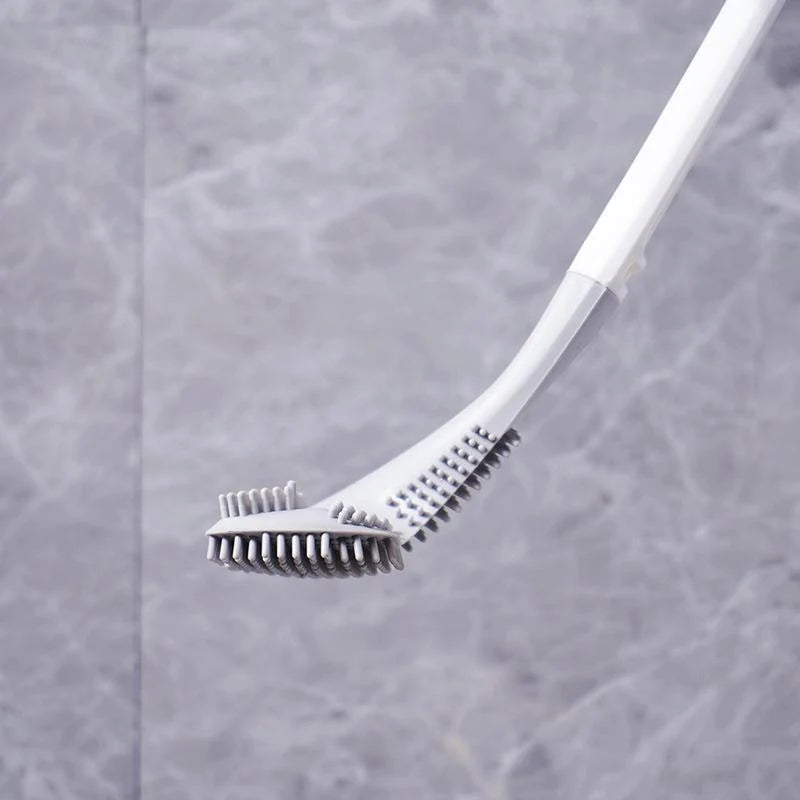Toilet Brush Wall-Mounted Deep-Reach Bristles & Drip-Away Holder