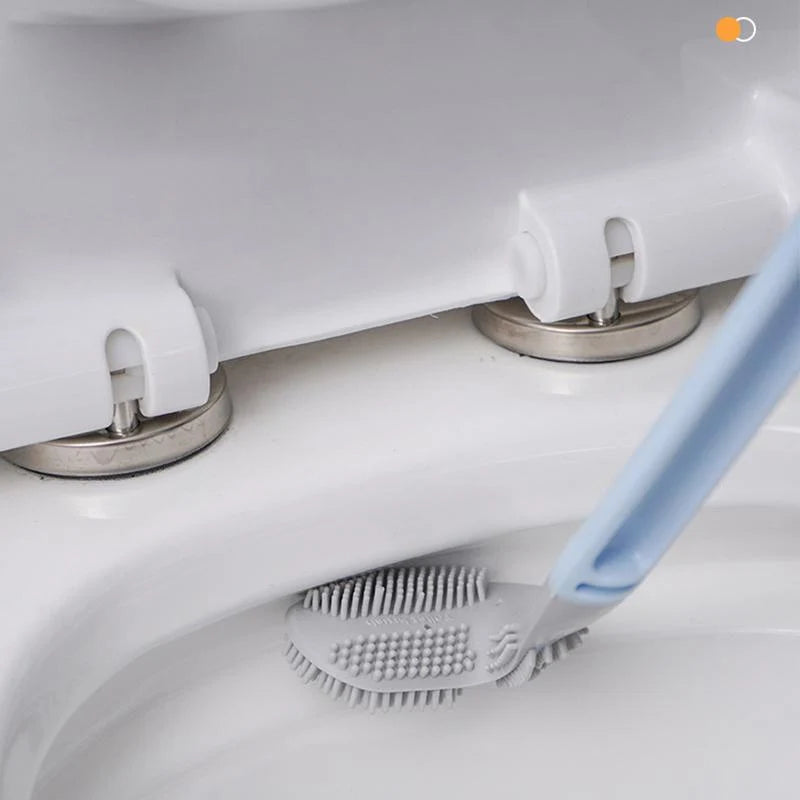 Toilet Brush Wall-Mounted Drip-Away Holder Deep-Reaching Bristles