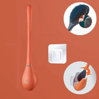 Toilet Brush Wall-Mounted Flexible Silicone Slim Quick-Dry