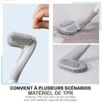 Toilet Brush Wall-Mounted Triangular Head TPR Bristles