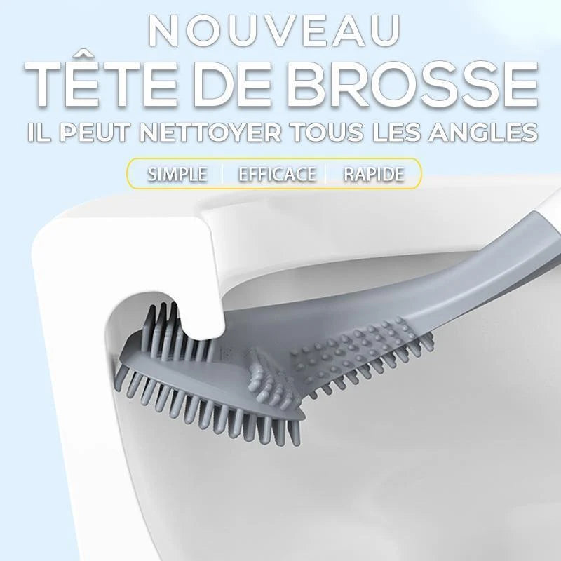 Toilet Brush Wall-Mounted Triangular Head TPR Bristles