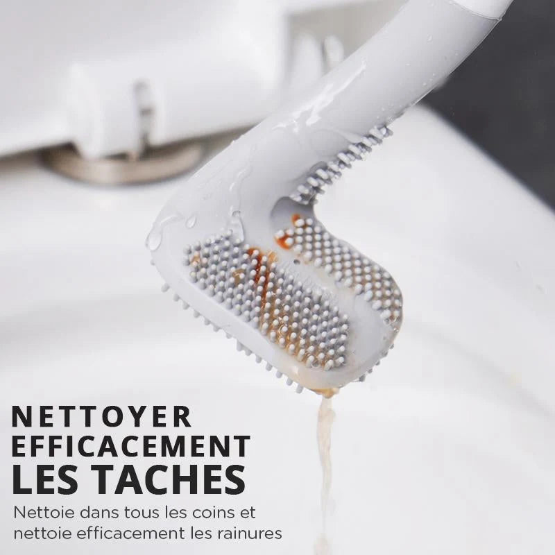 Toilet Brush Wall-Mounted Triangular Head TPR Bristles