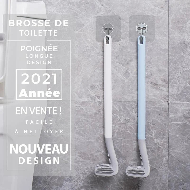 Toilet Brush Wall-Mounted Triangular Head TPR Bristles