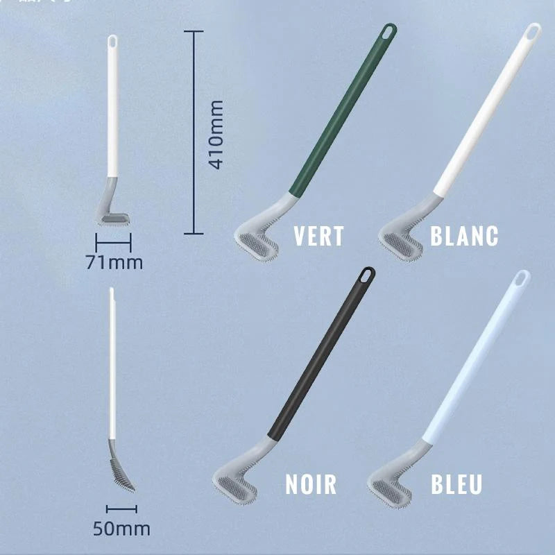Toilet Brush Wall-Mounted Triangular Head TPR Bristles