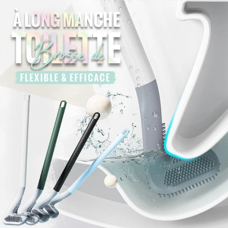 Toilet Brush Wall-Mounted Triangular Head TPR Bristles