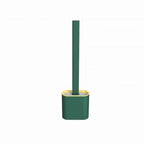 Toilet Brush and Holder Flat Silicone Wall-Mounted Space-Saving