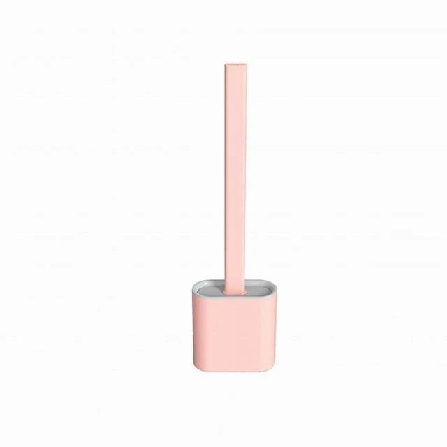 Toilet Brush and Holder Flat Silicone Wall-Mounted Space-Saving