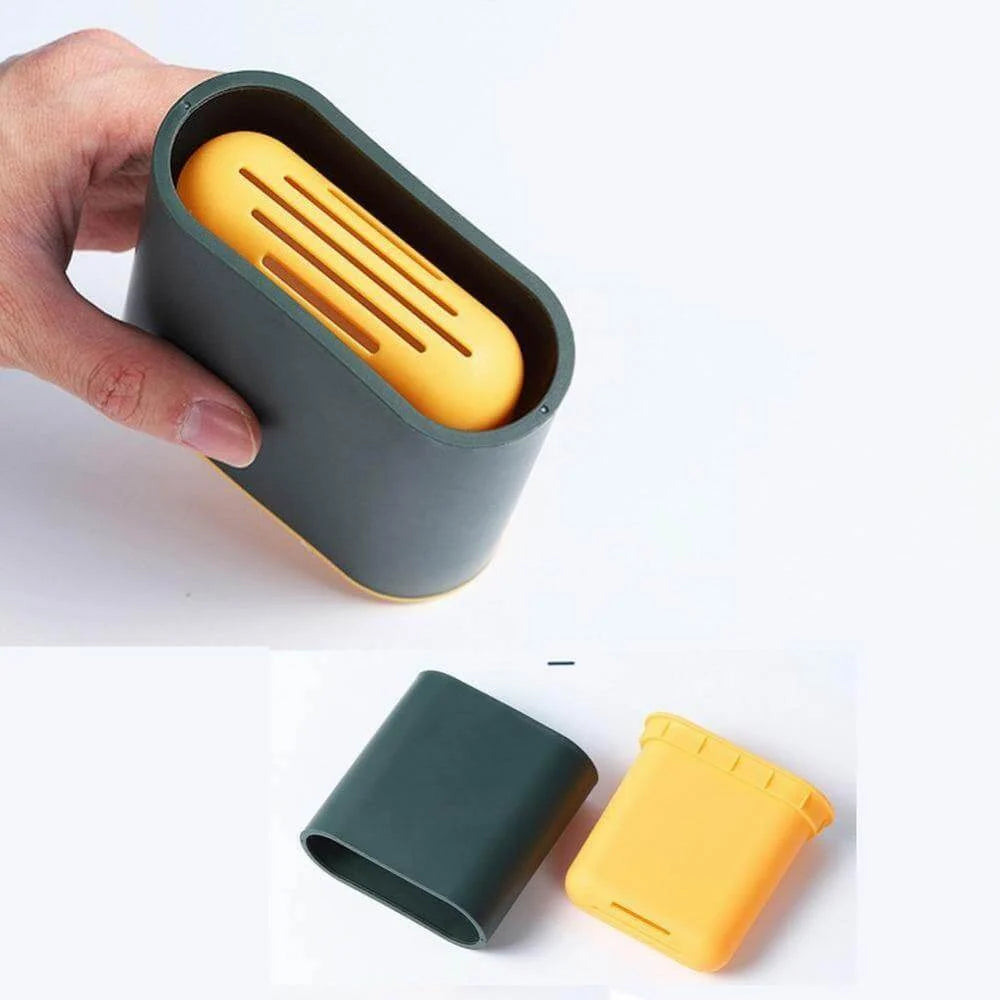 Toilet Brush and Holder Flat Silicone Wall-Mounted Space-Saving
