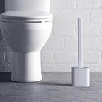 Toilet Brush and Holder Flat Silicone Wall-Mounted Space-Saving