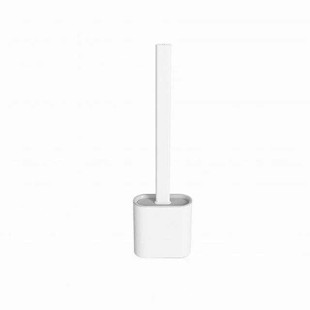 Toilet Brush and Holder Flat Silicone Wall-Mounted Space-Saving