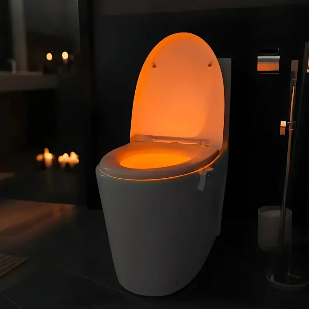 Toilet Night Light Motion-Activated 8-Color Battery-Powered