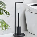Toilet Paper Holder Freestanding Integrated Brush Space-Saving