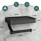 Toilet Paper Holder Integrated Shelf Drill-Free Stainless Steel