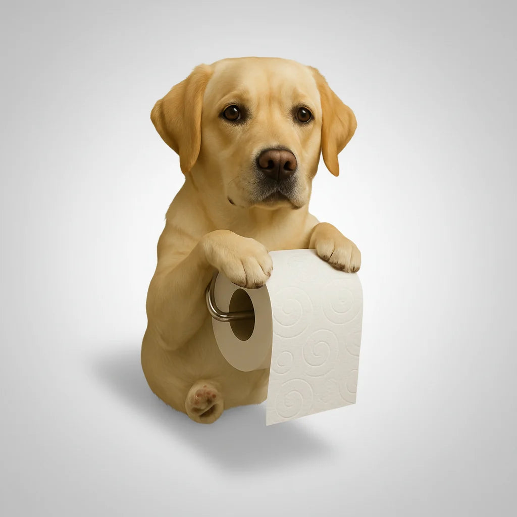 Toilet Paper Holder Lifelike Dog Design No-Drill Mount